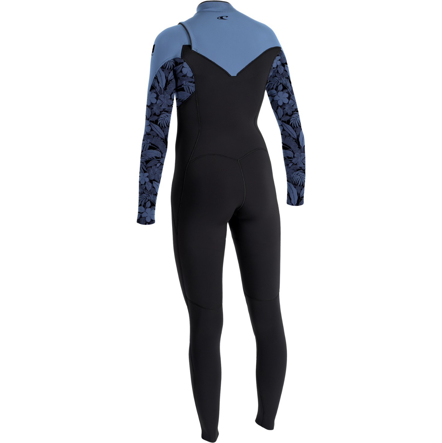 2025 O'Neill Womens Epic 5/4mm Chest Zip Wetsuit 5652 - Black / Stormy Palm / Fade Denim
